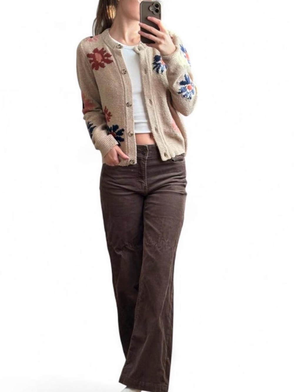 Devoted | Beige Floral Caridgan